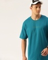 Shop Blue Typography T Shirt-Front