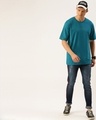 Shop Blue Typography T Shirt