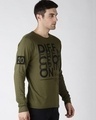 Shop Green Typography T Shirt-Full