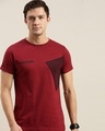 Shop Maroon Colourblocked T Shirt-Front