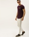 Shop Maroon Solid T Shirt