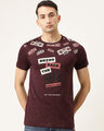 Shop Maroon Typography T Shirt-Front
