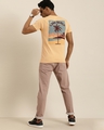 Shop Men's Beige Graphic Printed Slim Fit T-shirt