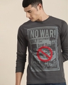 Shop Men's Grey Graphic Printed Slim Fit T-shirt-Design