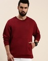 Shop Men's Maroon Typographic Oversized Sweatshirt-Front