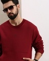 Shop Men's Maroon Typographic Oversized Sweatshirt