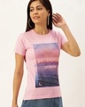 Shop Pink Typographic T Shirt-Front