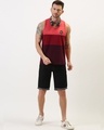 Shop Men's Red & Maroon Colourblocked Tank Top