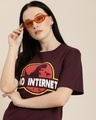 Shop Women's Maroon Typography Oversized T-shirt-Full