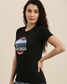 Shop Women's Black Graphic Slim Fit  T Shirt-Front