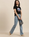 Shop Women's Black Graphic Slim Fit  T Shirt