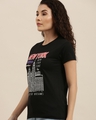 Shop Women's Black Graphic Print Slim Fit  T-shirt-Front