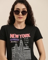 Shop Women's Black Graphic Print Slim Fit  T-shirt-Design
