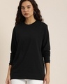 Shop Women's Black Oversized T-shirt-Front