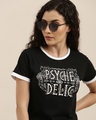 Shop Women's Black Typography Slim Fit  T-shirt-Design
