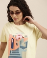 Shop Women's Cream Graphic Print Boxy Fit T-shirt-Design