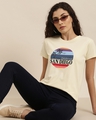 Shop Women's Cream Graphic Slim Fit  T-shirt