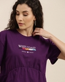 Shop Women's Purple Typography Boxy Fit Crop T-shirt-Design