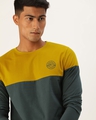 Shop Yellow Colourblocked T Shirt-Front