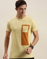 Shop Yellow Colourblocked T Shirt66-Front
