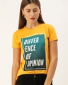 Shop Yellow Graphic Print T Shirt-Front