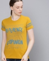 Shop Yellow Typographic T Shirt42-Front