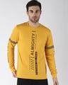 Shop Yellow Typography T Shirt-Front