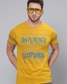 Shop Yellow Typography T Shirt-Front