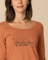 Shop Different Bird Scoop Neck Full Sleeve T-Shirt-Front
