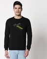 Shop Different Perspective Fleece Sweatshirt Black-Front