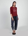 Shop Difficult Roads 3/4th Sleeve Slim Fit T-Shirt Scarlet Red-Design