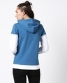 Shop Women's Blue & White Color Block Hoodie-Full