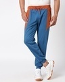 Shop Men's Blue & Orange Color Block Joggers-Design