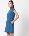 Shop Digi Teal High Neck Pocket Dress-Design