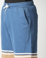 Shop Digital Teal Men's Terry Color Block Shorts
