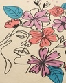 Shop Women's Beige Floral Print T-shirt-Full