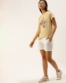 Shop Women's Beige Floral Print T-shirt