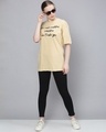 Shop Women's Beige Typography T-shirt