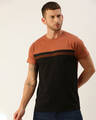 Shop Men's Black Colourblocked T-shirt-Front