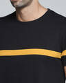 Shop Men's Black Striped Slim Fit T-shirt-Full