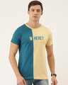 Shop Blue Colourblocked T Shirt-Front