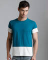 Shop Men's Blue Colourblocked T-shirt-Front