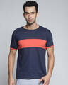 Shop Men's Blue Colourblocked T-shirt-Front