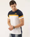 Shop Men's White & Blue Colourblocked T-shirt-Design