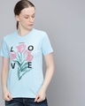 Shop Blue Graphic Print T Shirt-Front