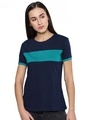 Shop Women's Blue Colourblocked T-shirt-Front