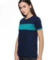 Shop Women's Blue Colourblocked T-shirt-Design