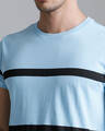 Shop Men's Blue Striped T-shirt-Full