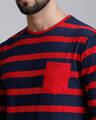 Shop Men's Blue Striped T-shirt-Full