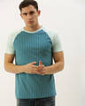 Shop Men's Blue Striped T-shirt-Front